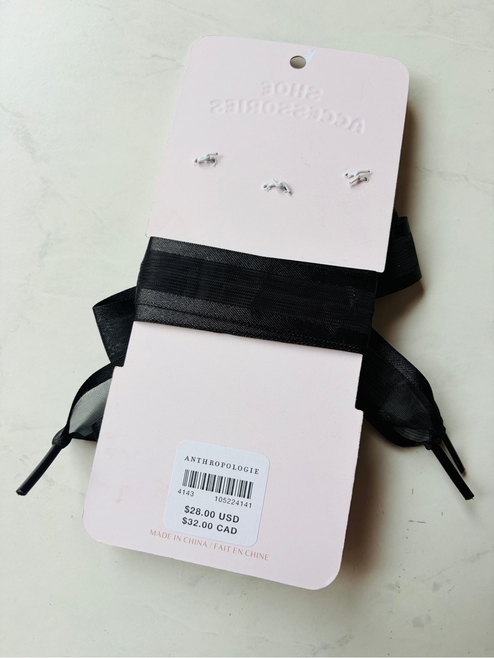 NWT Anthropologie Shoe Charm & Laces Set Black - Picture 4 of 6